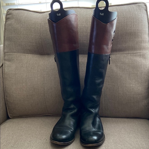Frye Melissa Logo Tall Boots Size 9 - Picture 2 of 14